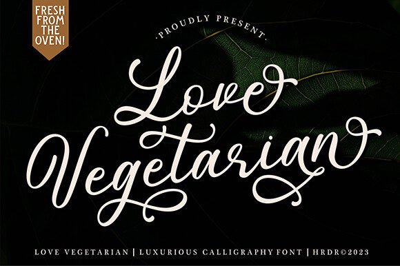Love Vegetarian Font: Elegant Script for Editorial Publishing